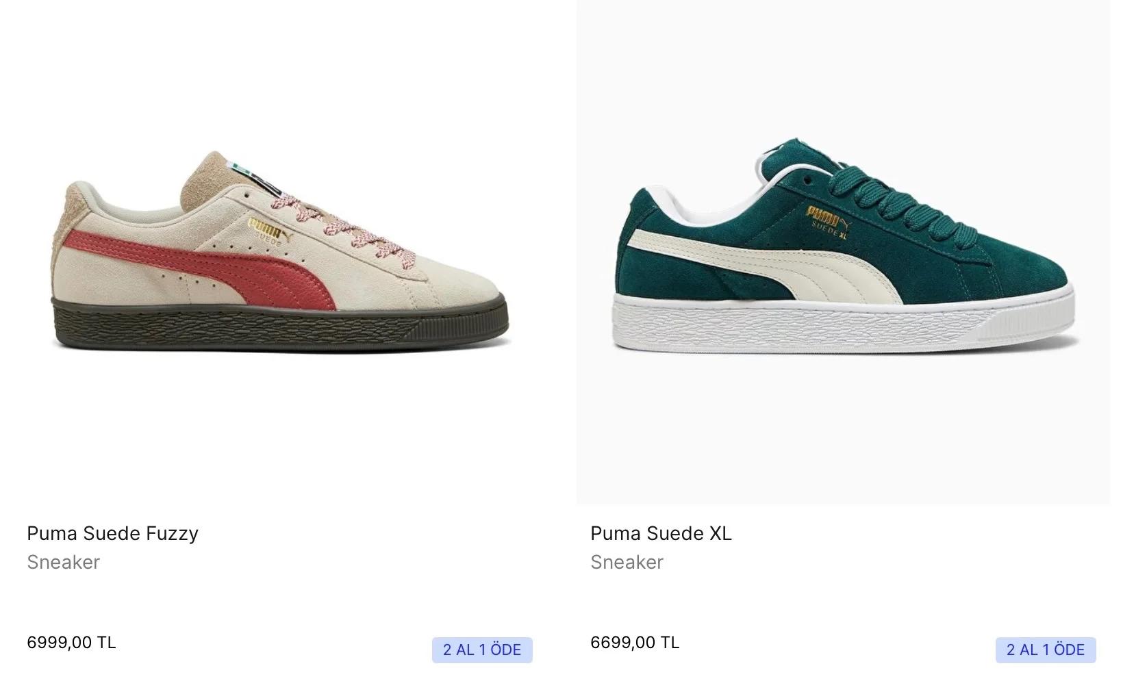 Sneaks up mağazalarında Puma ayakkabı 2 al 1 öde