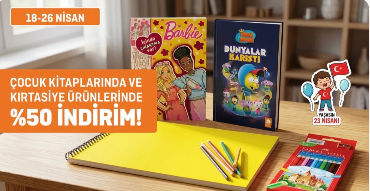 Migros’ta çocuk kitapları ve kırtasiye %50 indirim