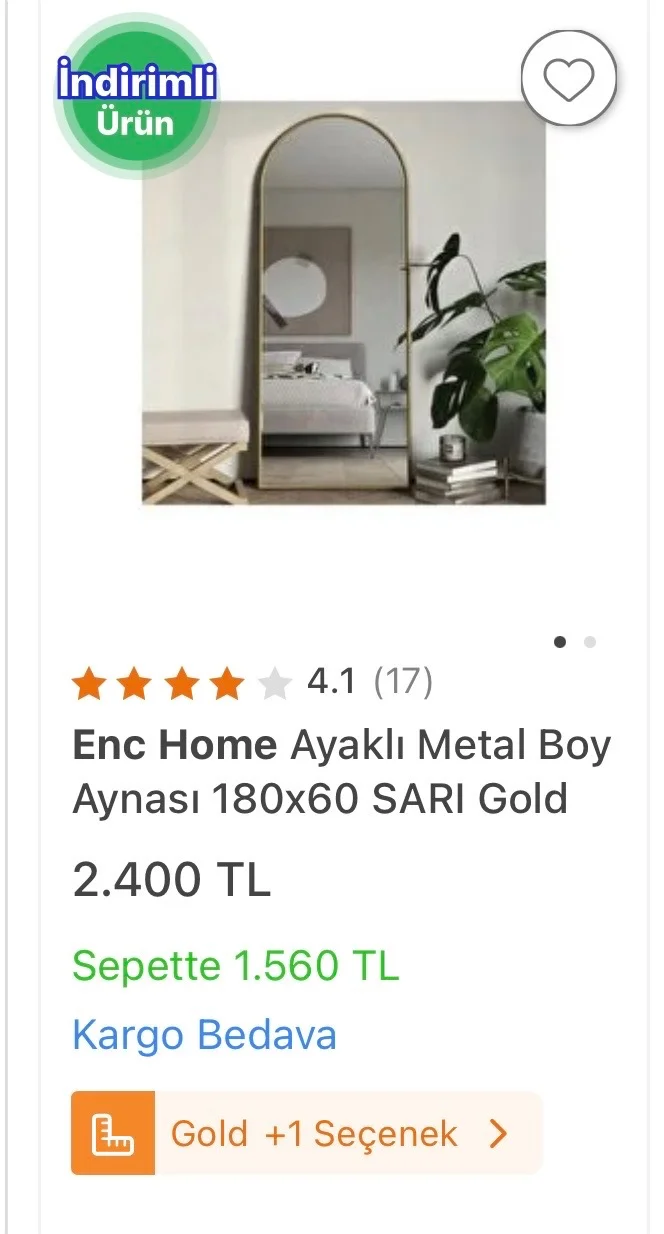 Enc home boy aynası indirim fırsatı koçtaşta