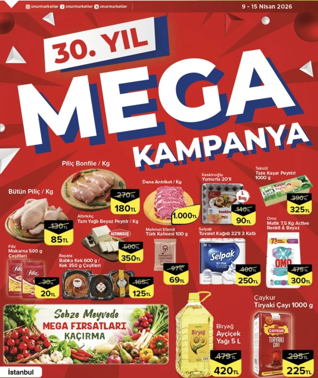 Onur market 9-15 Nisan katalogu